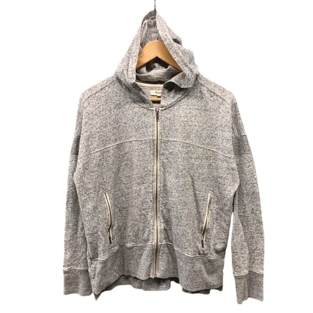 Madewell Hoodie Full Zip Sweatshirt Women's Large Grey Heathered Casual Soft